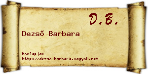 Dezső Barbara névjegykártya